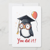 Invitation Vibes De Graduation De Pingouin Smarty - Vous L'Av (Devant)