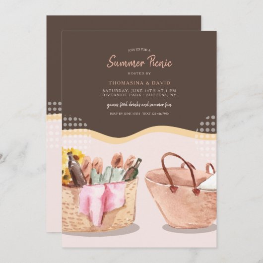 Invitation Vibes de pique-nique (Devant / Derrière)