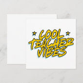 Invitation VIBES DE PROF COOL Cadeau pour la fête des enseign (Devant / Derrière)