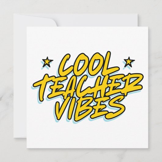 Invitation VIBES DE PROF COOL Cadeau pour la fête des enseign (Devant)
