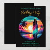 Invitation Vibes de surf été-fête-coucher-coucher (Devant / Derrière)