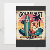 Invitation Vibes de Surfs tropicaux - Rooster Rétro & Waveboa (Devant / Derrière)