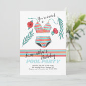 Invitation Vibes d'été Fête de la piscine d'anniversaire (Debout devant)
