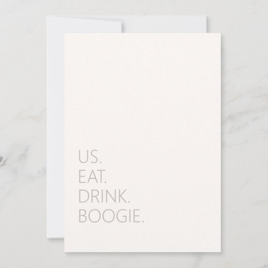 Invitation Vibes du désert Mariage manger Boire Boogie Ivory  (Dos)