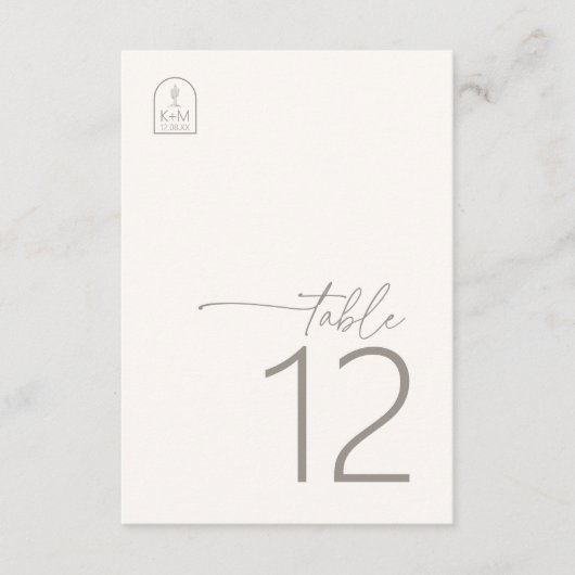 Invitation Vibes du désert Mariage Table ivoire ID1019 (Devant)