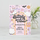 Invitation Vibes éffrayantes Halloween mignonne Fantôme Super (Debout devant)