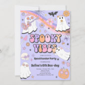 Invitation Vibes éffrayantes Halloween mignonne Fantôme Super (Devant)