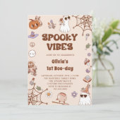 Invitation Vibes éffrayantes Halloween mignonne Fantôme Super (Debout devant)