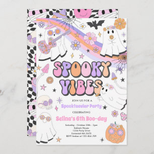Invitation Vibes éffrayantes Halloween mignonne Fantôme Super
