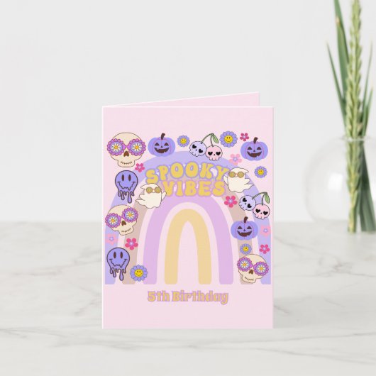 Invitation Vibes Éffrayantes mignonnes Fantôme Super Hallowee (Devant)