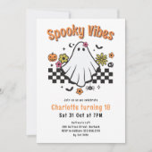 Invitation Vibes éffrayantes Retro Ghost Halloween fête d'ann (Devant)