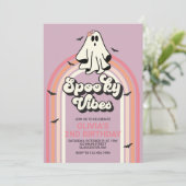 Invitation Vibes éffrayantes Retro Halloween Fantôme Annivers (Debout devant)