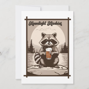 Invitation Vibes extérieures vintage Raccoon Lune
