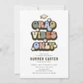 Invitation Vibes Grad Rétro Seulement Parti de Graduation (Devant)