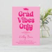 Invitation Vibes Grad Rétro Seulement Parti de Graduation (Debout devant)