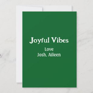 Invitation Vibes joyeuses vertes fêtes de Noël amour famille