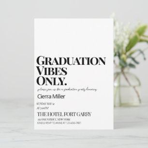 Invitation Vibes minimalistes 'Graduation seulement Parti