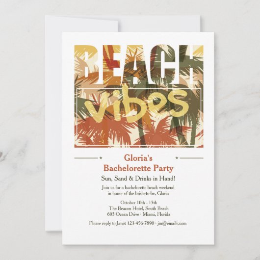 Invitation Vibes Plage (Devant)