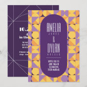 Invitation Vibes rétro géométriques Couleur d'automne (Devant / Derrière)
