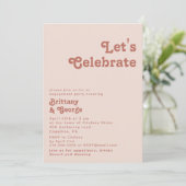 Invitation Vibes rétro simples | Blush Pink Célébrons (Debout devant)