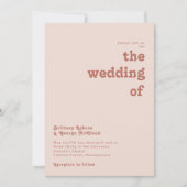 Invitation Vibes rétro simples | Blush Pink Le Mariage De (Devant)