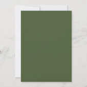 Invitation Vibes rétro simples | Mariage de monogramme vert o (Dos)