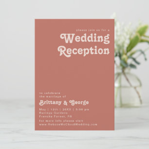 Invitation Vibes rétro simples   Réception De Mariage De Vieu