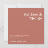 Invitation Vibes rétro simples | Vieux Carré Rose Mariage pho (Devant)