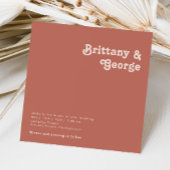 Invitation Vibes rétro simples | Vieux Mariage Carré Rose