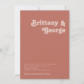 Invitation Vibes rétro simples | Vieux Mariage Décontracté Ro (Devant)
