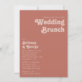 Invitation Vibes rétro simples | Vieux Mariage Rose Brunch (Devant)