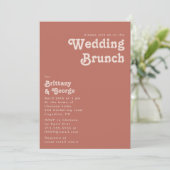 Invitation Vibes rétro simples | Vieux Mariage Rose Brunch (Debout devant)