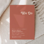 Invitation Vibes rétro simples | Vieux Rose Nous faisons Mari