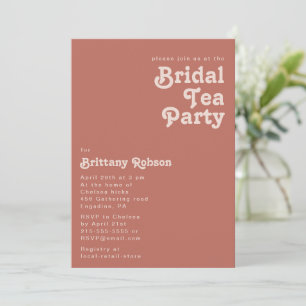 Invitation Vibes rétro simples   Vieux Tea Party Rose
