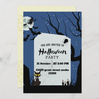 Invitation Vibes Spooktacées Halloween Fantôme Anniversaire I