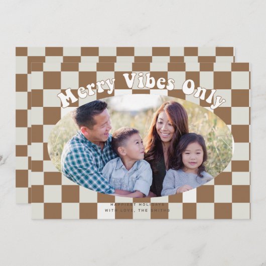 Invitation Vibes Super rétro uniquement avec le Buffalo Plaid (Devant / Derrière)