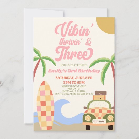 Invitation Vibes' Thrivin' & Trois Surfs 3ème anniversaire fê (Devant)
