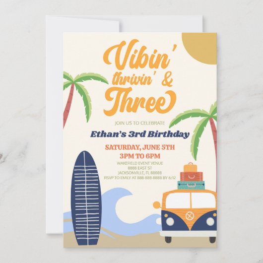 Invitation Vibes' Thrivin' & Trois Surfs 3ème anniversaire fê (Devant)