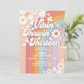 Invitation Vibin' Thrivin' Et treize hippie 70's Anniversaire (Debout devant)