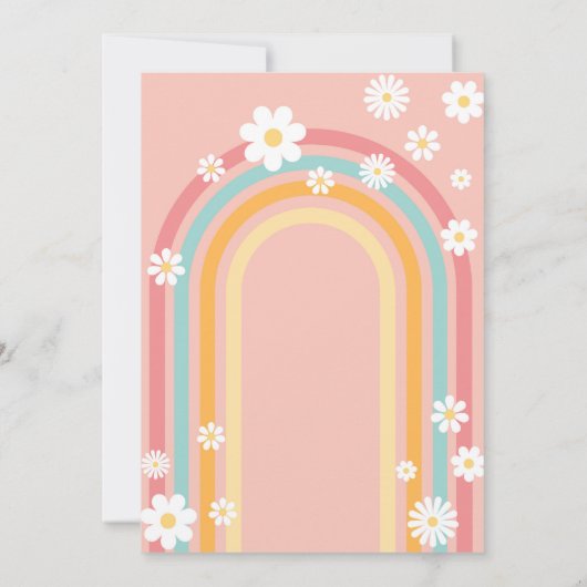 Invitation Vibin' Thrivin' Three Boho Daisy Rainbow Anniversa (Dos)