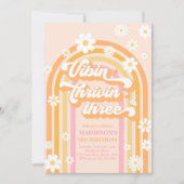Invitation Vibin' Thrivin' Three Boho Daisy Rainbow Anniversa (Devant)