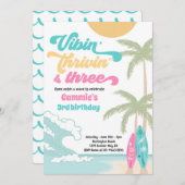 Invitation Vibin' Thrivin' & Trois Retro Surf Beach Anniversa (Devant / Derrière)