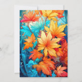 Invitation Vibrant Abstrait Automne Feuilles Design Anniversa (Dos)