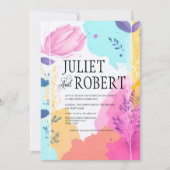 Invitation Vibrant Abstrait Foliage de printemps mariage de p (Devant)
