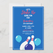 Invitation Vibrant Blue et Red Bowling 6e anniversaire (Devant)