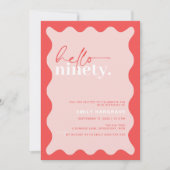 Invitation Vibrant Bonjour Ninety 90th Birthday Party (Devant)