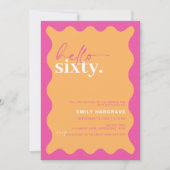 Invitation Vibrant Bonjour Soixante 60e fête d'anniversaire (Devant)