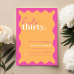 Invitation Vibrant Bonjour Trente Fête du 30e anniversaire<br><div class="desc">Cette vibrante invitation à la fête du 30e anniversaire est parfaite pour une fête d'anniversaire moderne. Le design moderne est orné d'arrière - plan contemporains oranges avec une bordure ondulée. Personnalisable dans n'importe quelle couleur. Gardez le design minimal et élégant, en l'état, ou personnalisez-le en ajoutant vos propres graphiques et...</div>