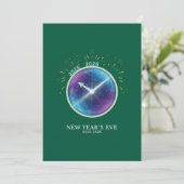 Invitation Vibrant Celestial Clock New Year's Eve 2026 Party (Debout devant)