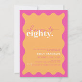 Invitation Vibrant Cheers à 80e fête d'anniversaire (Devant)